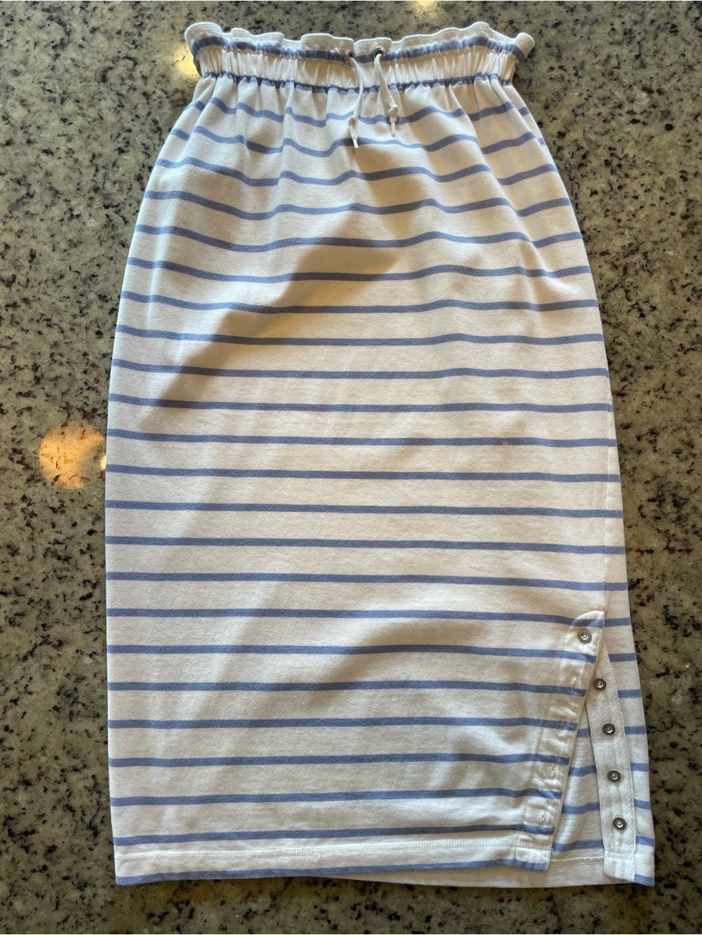 Vintage LizSport 100% cotton Striped Women's Drawstring Midi Skirt M